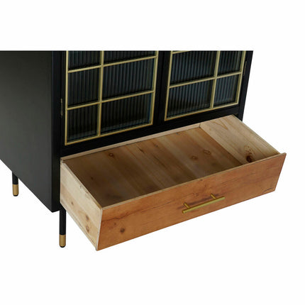 Anrichte DKD Home Decor   Schwarz 70 x 40 x 117 cm Kristall natürlich Holz MDF
