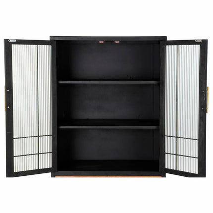 Anrichte DKD Home Decor   Schwarz 70 x 40 x 117 cm Kristall natürlich Holz MDF