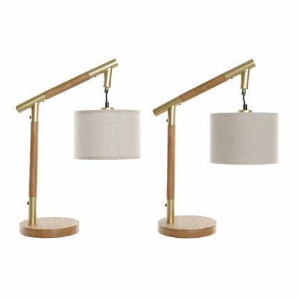 Tischlampe DKD Home Decor 36 x 20 x 52 cm Braun 220 V 50 W Esche (2 Stück)
