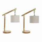 Tischlampe DKD Home Decor 36 x 20 x 52 cm Braun 220 V 50 W Esche (2 Stück)