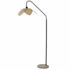 Stehlampe DKD Home Decor Schwarz Grau Metall Zement Rattan 60 W (45 x 72 x 165 cm)