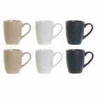 Set aus 6 Teetassen DKD Home Decor natürlich Beige Kautschukholz Weiß Dunkelgrau Steingut 160 ml