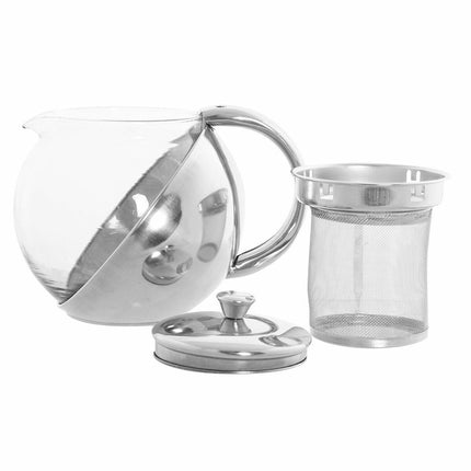 Teekanne DKD Home Decor 14 x 11 x 12 cm Kristall Silberfarben Edelstahl