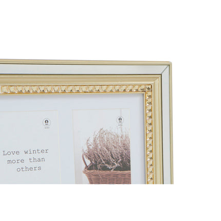 Fotorahmen DKD Home Decor Luxury 46,5 x 2 x 28,5 cm Kristall Silberfarben Gold polystyrol Traditionell (2 Stück)