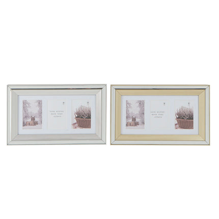 Fotorahmen DKD Home Decor 47 x 2 x 29 cm Kristall Silberfarben Gold polystyrol Traditionell (2 Stück)