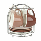 Satz von Kaffeetassen DKD Home Decor Beige Metall Braun 90 ml 4 Stücke