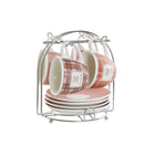 Satz von Kaffeetassen DKD Home Decor Rosa Braun Weiß 90 ml 4 Stücke