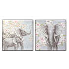 Bild DKD Home Decor Elefant 100 x 3,5 x 100 cm Kolonial Blomster (2 Stück)