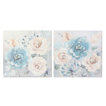Bild DKD Home Decor 80 x 3 x 80 cm Blomster Shabby Chic (2 Stück)