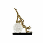 Deko-Figur DKD Home Decor Kristall Gold Harz Yoga Moderne (23 x 12 x 32 cm)