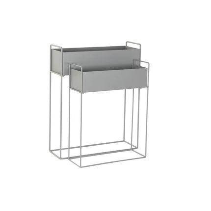 Blumentopfset DKD Home Decor 57 x 20 x 74 cm Grau Metall Loft (2 Stück)