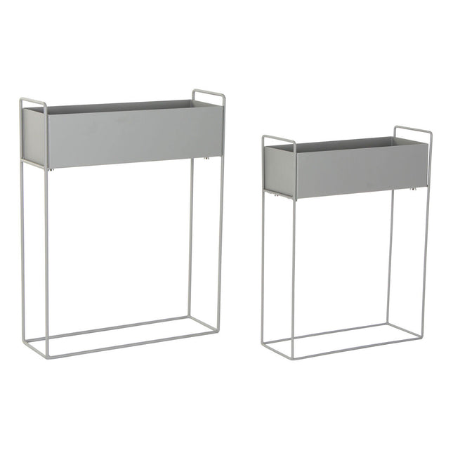 Blumentopfset DKD Home Decor 57 x 20 x 74 cm Grau Metall Loft (2 Stück)