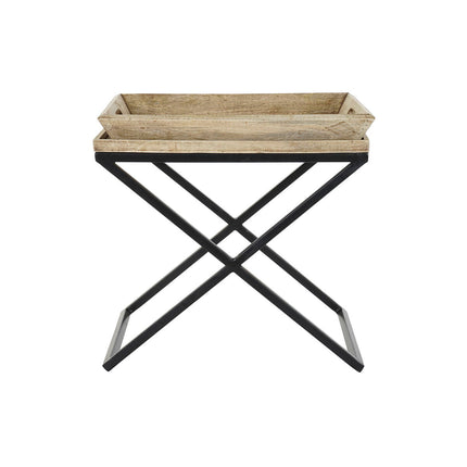 Beistelltisch DKD Home Decor 55 x 45 x 53 cm natürlich Schwarz Metall Mango-Holz