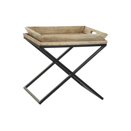 Beistelltisch DKD Home Decor 55 x 45 x 53 cm natürlich Schwarz Metall Mango-Holz