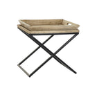 Beistelltisch DKD Home Decor 55 x 45 x 53 cm natürlich Schwarz Metall Mango-Holz