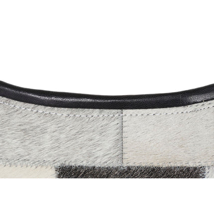 Stuhl DKD Home Decor Schwarz Grau Beige Metall Haut Weiß (74 x 70 x 90 cm)