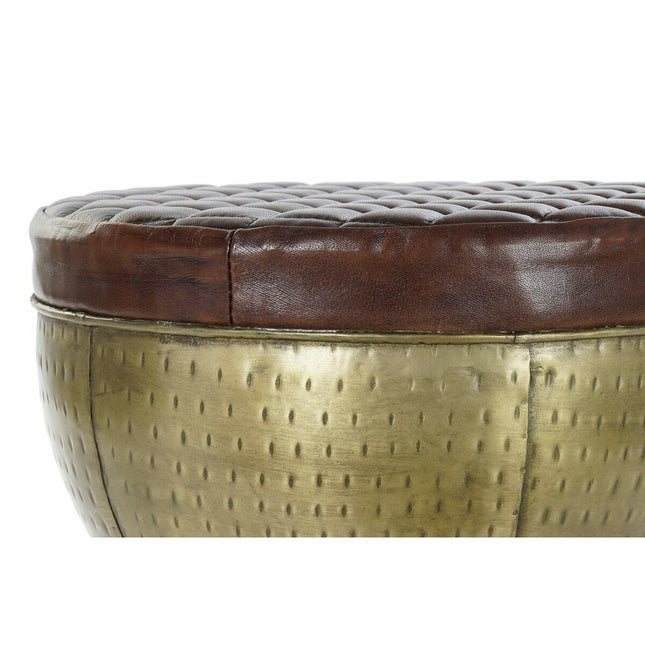 Fußstütze DKD Home Decor Gold Metall Dunkelbraun (40 x 40 x 48 cm)