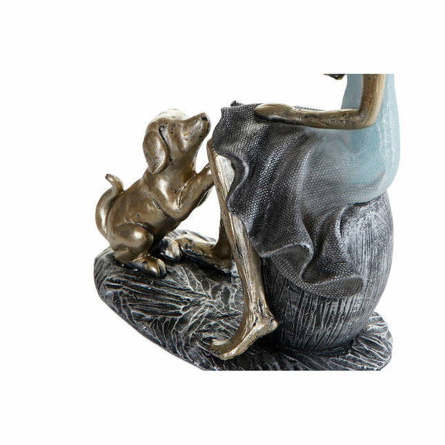 Deko-Figur DKD Home Decor 13 x 8,5 x 17,5 cm Damen Blau Gold