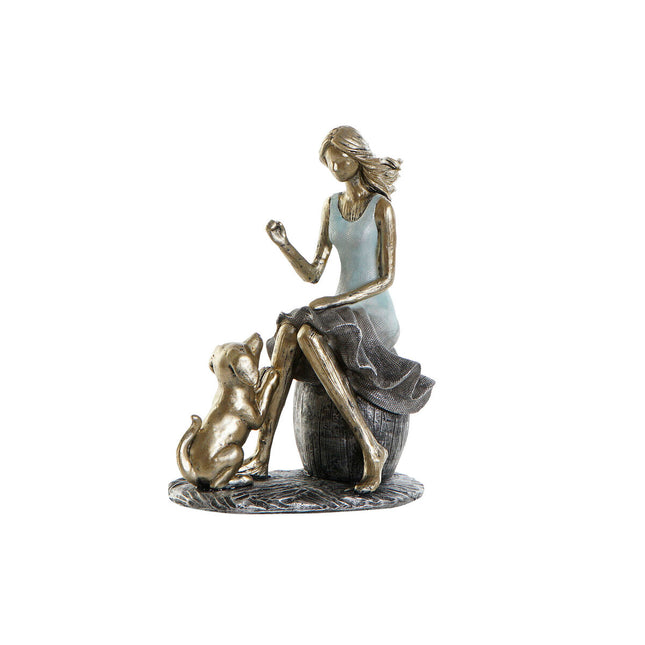 Deko-Figur DKD Home Decor 13 x 8,5 x 17,5 cm Damen Blau Gold