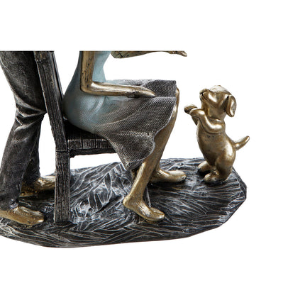 Deko-Figur DKD Home Decor 17,5 x 7,5 x 24,5 cm Blau Gold Ehepaar