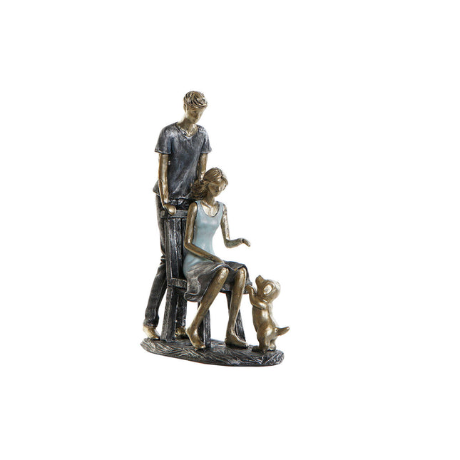 Deko-Figur DKD Home Decor 17,5 x 7,5 x 24,5 cm Blau Gold Ehepaar