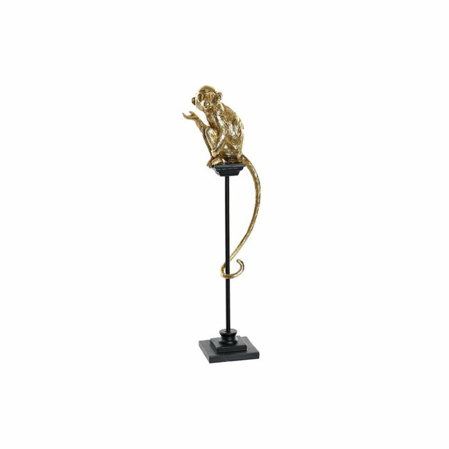 Deko-Figur DKD Home Decor 13 x 9 x 45,5 cm Schwarz Gold Kolonial Affe