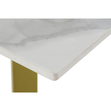 Esstisch DKD Home Decor aus Keramik Gold Metall Weiß 160 x 90 x 76 cm
