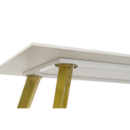 Esstisch DKD Home Decor aus Keramik Gold Metall Weiß 160 x 90 x 76 cm