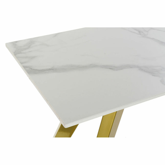 Konsole DKD Home Decor aus Keramik Gold Metall Weiß (120 x 40 x 76 cm)