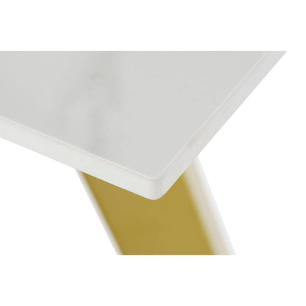 Konsole DKD Home Decor aus Keramik Gold Metall Weiß (120 x 40 x 76 cm)