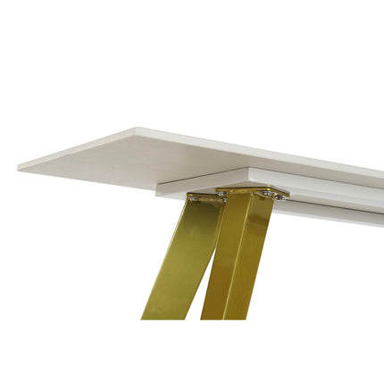 Konsole DKD Home Decor aus Keramik Gold Metall Weiß (120 x 40 x 76 cm)