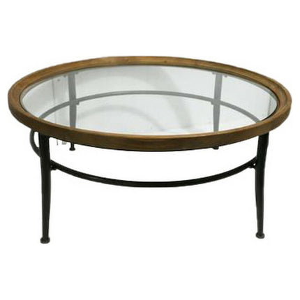 Beistelltisch DKD Home Decor S3023701 Bunt natürlich Dunkelgrau Metall Kristall Kunststoff 100 x 100 x 42 cm