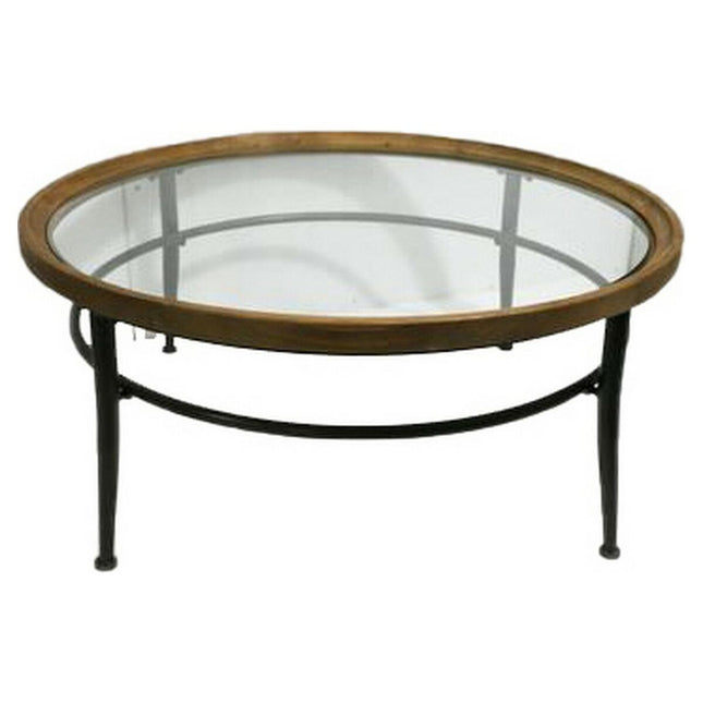 Beistelltisch DKD Home Decor S3023701 Bunt natürlich Dunkelgrau Metall Kristall Kunststoff 100 x 100 x 42 cm