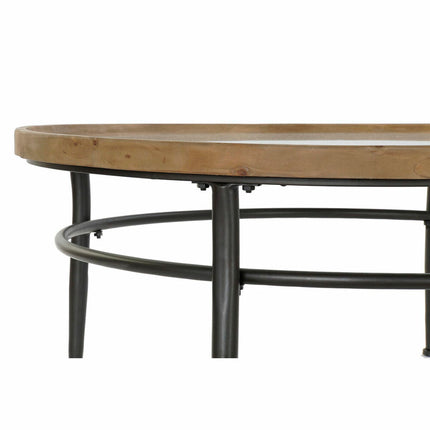 Beistelltisch DKD Home Decor S3023701 Bunt natürlich Dunkelgrau Metall Kristall Kunststoff 100 x 100 x 42 cm