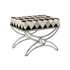 Hocker DKD Home Decor   53 x 40 x 43 cm Silberfarben Schwarz Braun Stahl Weiß