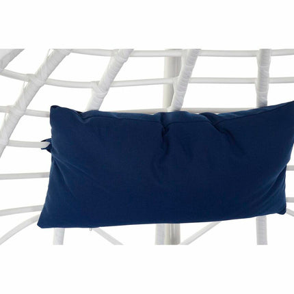 Hängender Gartenstuhl DKD Home Decor Marineblau 90 x 70 x 110 cm Synthetischer Rattan Aluminium Weiß (107 x 107 x 198 cm)