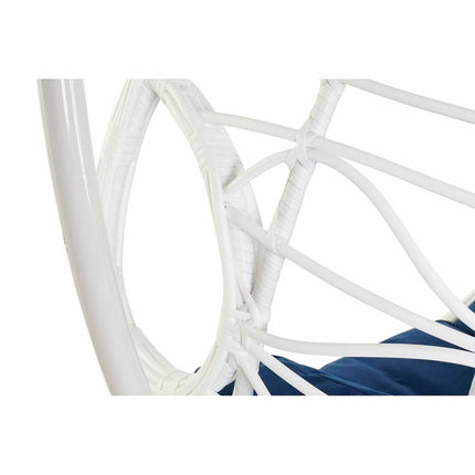 Hängender Gartenstuhl DKD Home Decor Marineblau 90 x 70 x 110 cm Synthetischer Rattan Aluminium Weiß (107 x 107 x 198 cm)