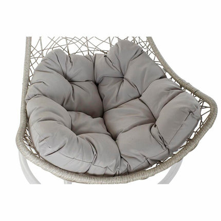 Gartenstuhl DKD Home Decor Metall Polyester Synthetischer Rattan Hellgrau (82 x 75 x 125 cm) (82 x 75 x 125 cm)