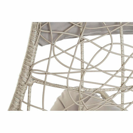 Gartenstuhl DKD Home Decor Metall Polyester Synthetischer Rattan Hellgrau (82 x 75 x 125 cm) (82 x 75 x 125 cm)