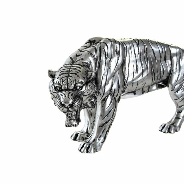 Deko-Figur DKD Home Decor 31 x 7,5 x 13,5 cm Tiger Silberfarben Kolonial