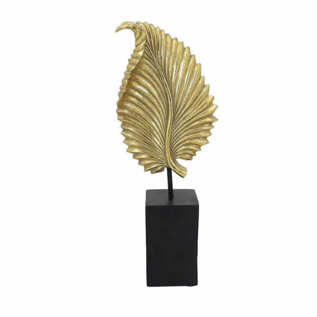 Deko-Figur DKD Home Decor 13,5 x 7 x 36 cm Schwarz Gold Pflanzenblatt