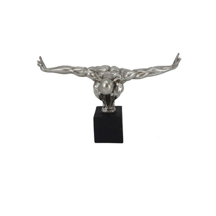 Deko-Figur DKD Home Decor 38 x 15 x 26 cm Silberfarben Gold Herren (2 Stück)