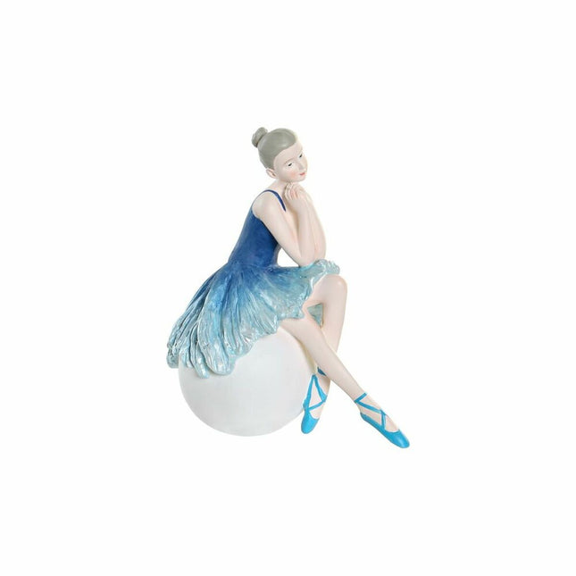 Deko-Figur DKD Home Decor 8,5 x 13 x 14,5 cm Blau Ballett-Tänzerin Romantisch