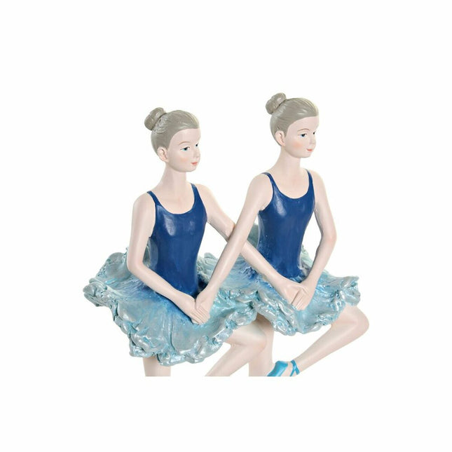 Deko-Figur DKD Home Decor 14 x 7,5 x 21,5 cm Blau Ballett-Tänzerin Romantisch