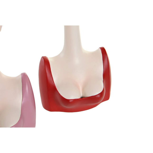 Deko-Figur DKD Home Decor 14 x 12 x 30,5 cm Scandi Damen Rot Rosa Braun Himmelsblau (4 Stück)
