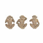 Deko-Figur DKD Home Decor 19 x 17 x 25 cm Beige Kolonial Affe (3 Stücke)