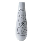 Vase DKD Home Decor abstrakt Weiß Harz Moderne (31.5 x 31.5 x 95.5 cm)