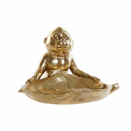 Deko-Figur DKD Home Decor 23 x 20,4 x 14,8 cm Gold Kolonial Pflanzenblatt