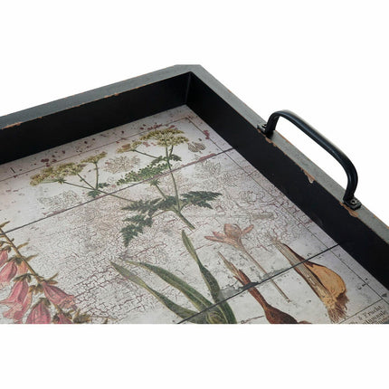 Schale DKD Home Decor Schwarz grün Holz 8 cm 60 x 40 x 8 cm (2 Stück)