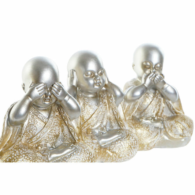 Deko-Figur DKD Home Decor Gold Silberfarben Mönch Orientalisch 10,5 x 6 x 12 cm (6 Stücke)